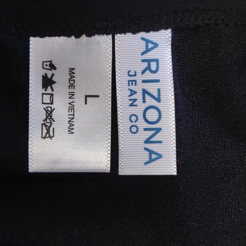 Arizona Jean Co High Waist Shirred Tie Side Bikini Swim Bottom Black Lg - Picture 3 of 10